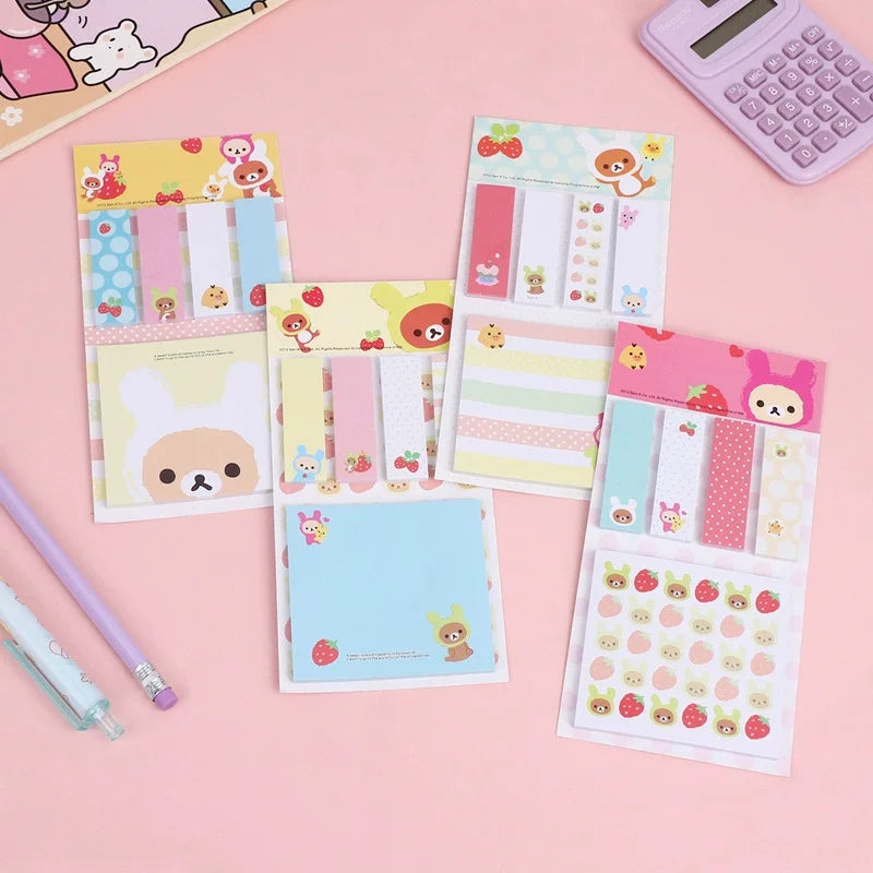 Rilakkuma Kawaii Sticky Note + Tabs Variety Packs