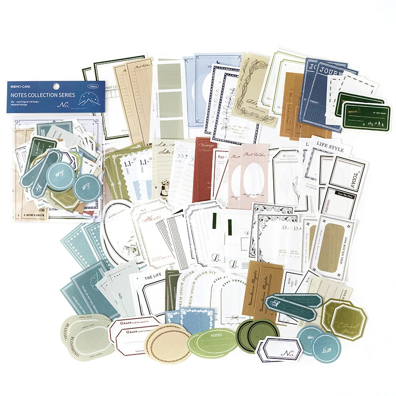100pc/pack Vintage Memo Paper Set