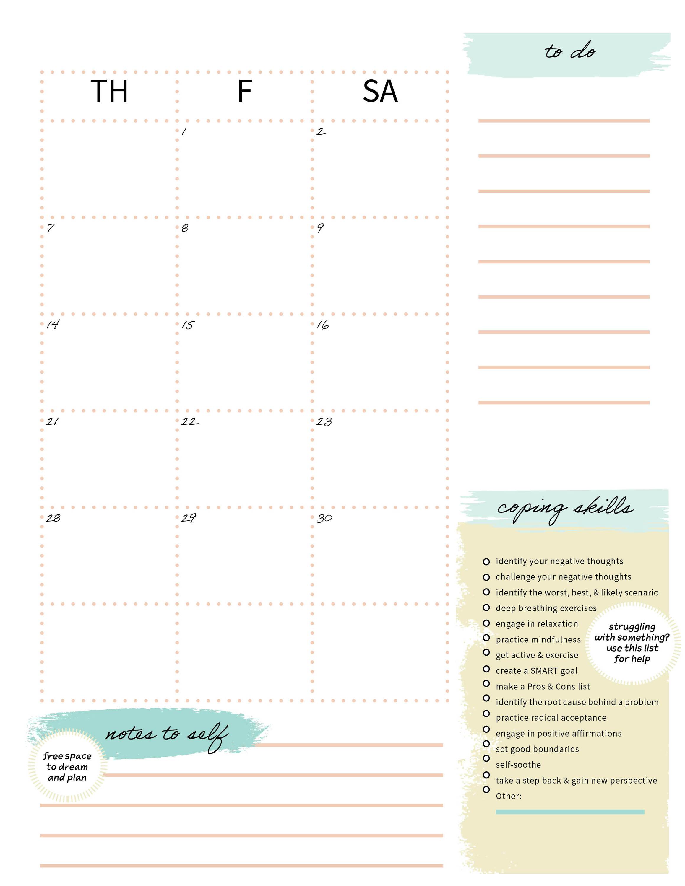 CBT Daily Planner (Undated)