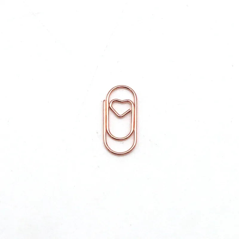 50pc Mini Pastel Heart Paper Clips (8 Color Options)