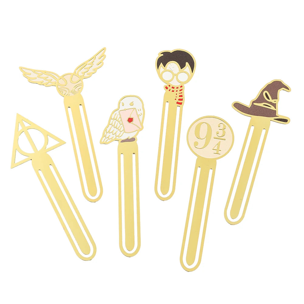 Harry Potter Gold Metal Bookmarks (6 designs)