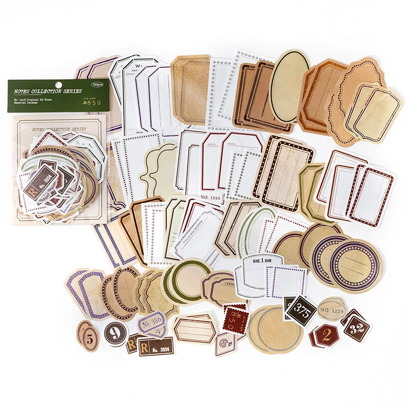 100pc/pack Vintage Memo Paper Set