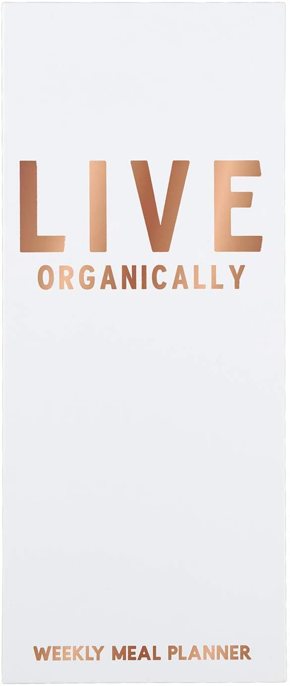 Live Organically Weekly Meal Planner | Hardbound | White and Rose Gold