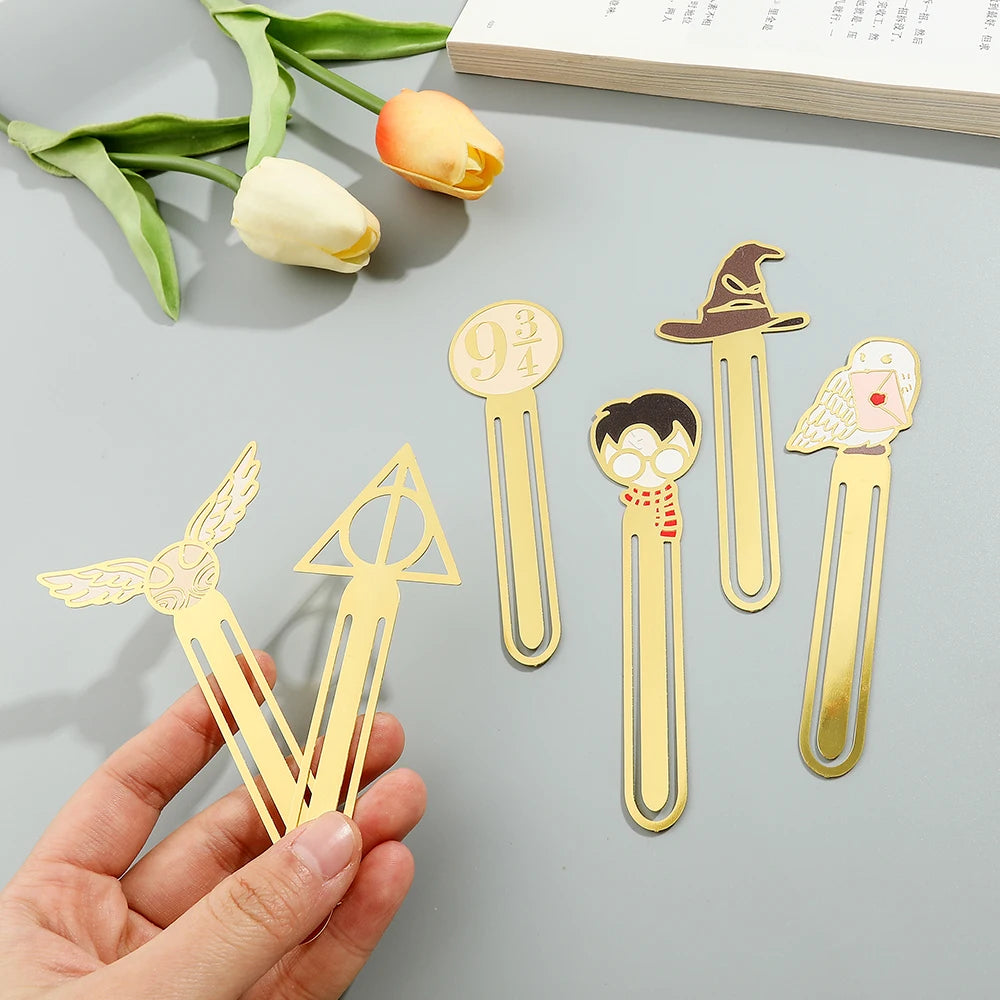 Harry Potter Gold Metal Bookmarks (6 designs)