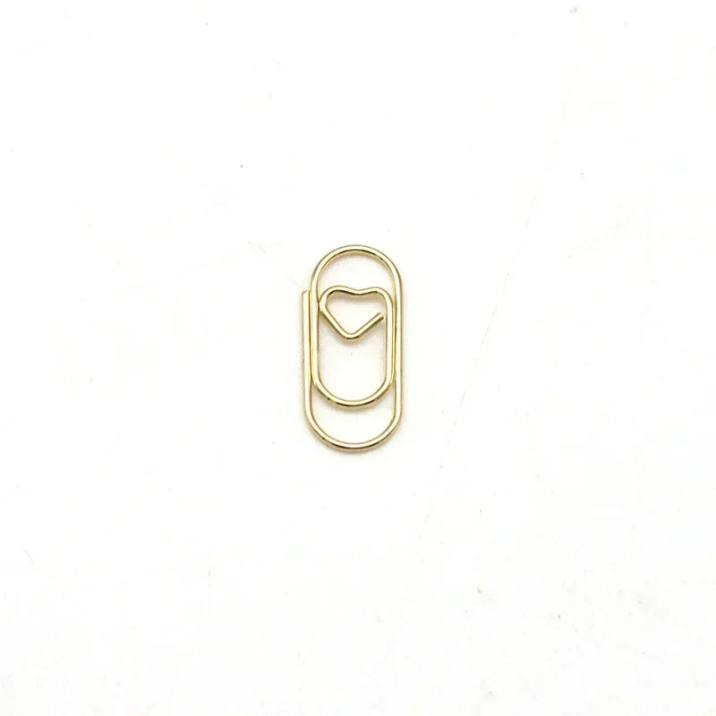 50pc Mini Pastel Heart Paper Clips (8 Color Options)