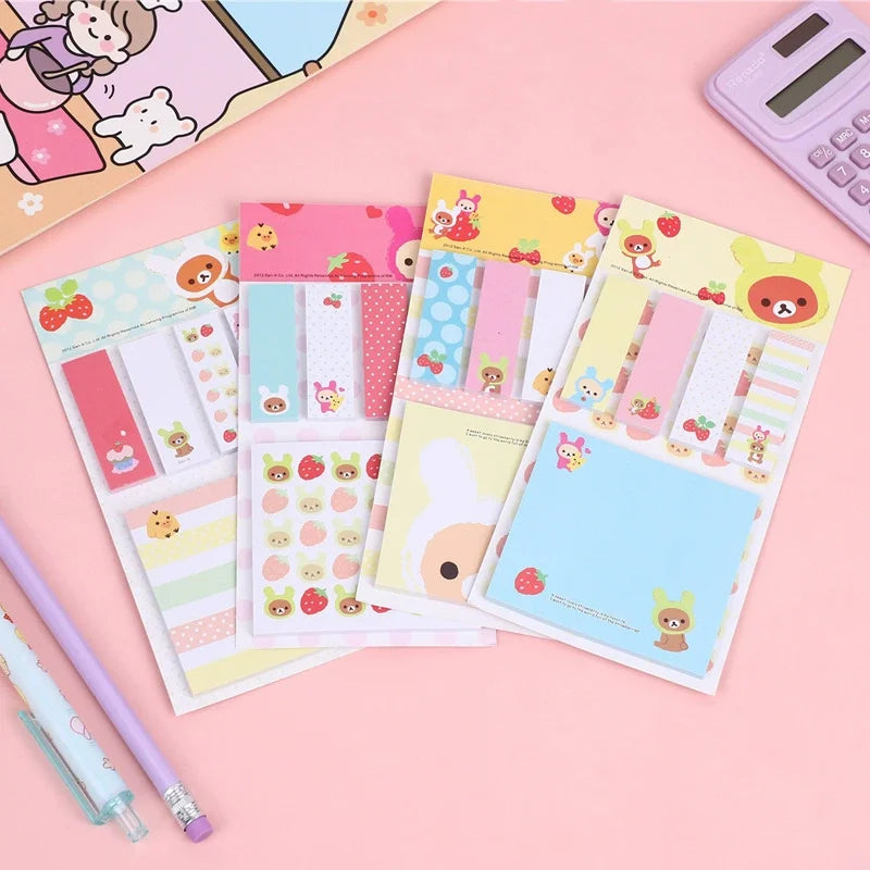 Rilakkuma Kawaii Sticky Note + Tabs Variety Packs