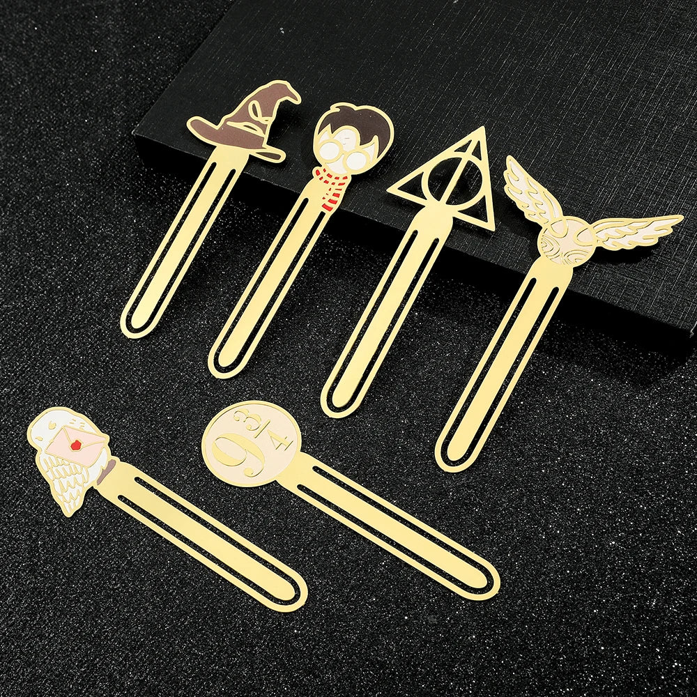 Harry Potter Gold Metal Bookmarks (6 designs)