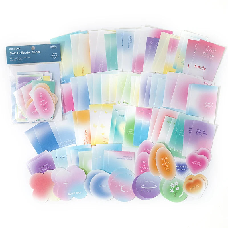 100pc/pack Vintage Memo Paper Set