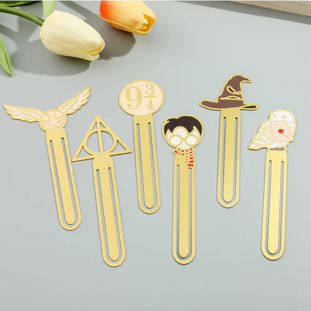 Harry Potter Gold Metal Bookmarks (6 designs)