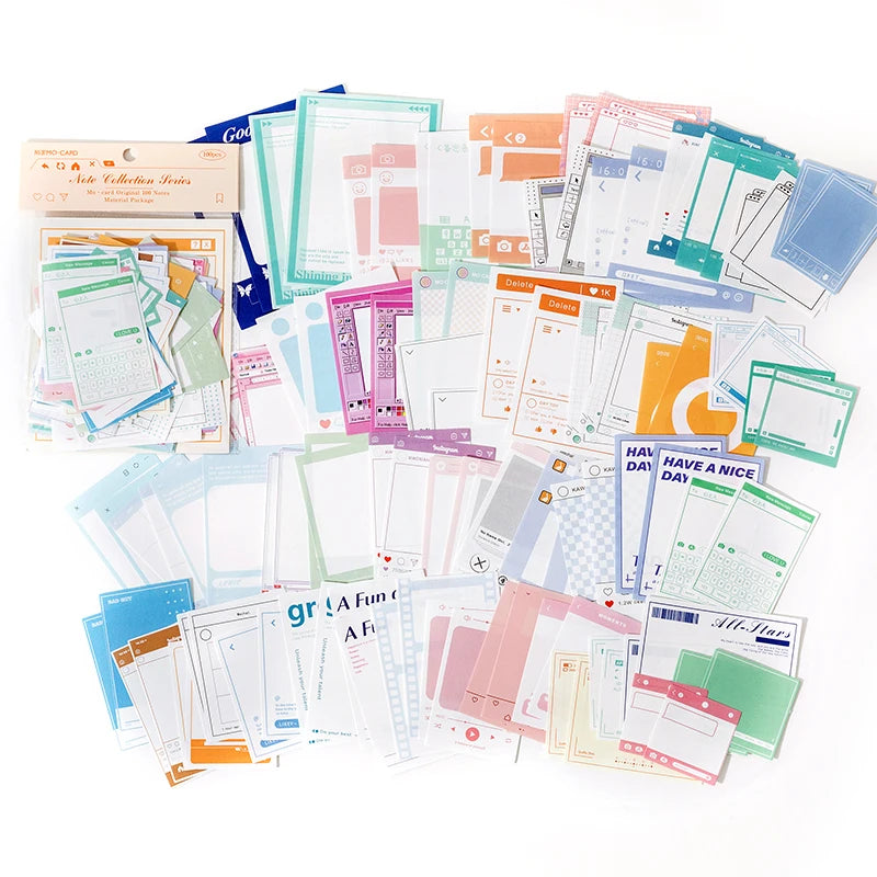 100pc/pack Vintage Memo Paper Set