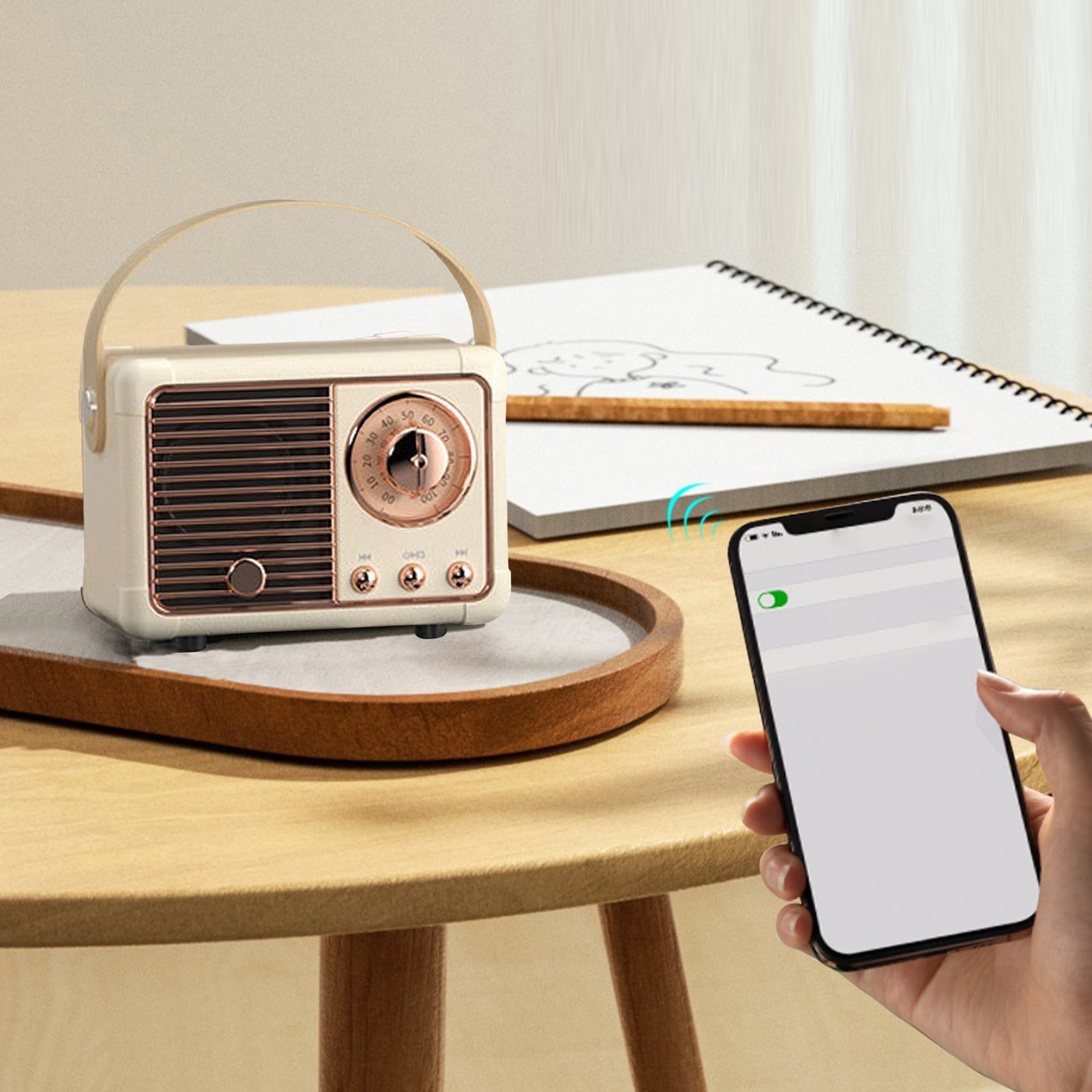 Bluetooth Compact Vintage Speakers with Radio