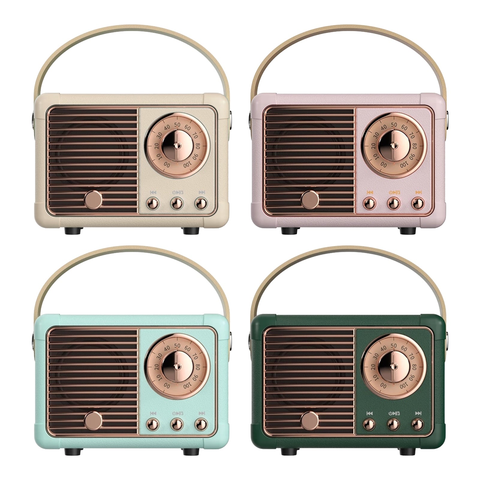 Bluetooth Compact Vintage Speakers with Radio