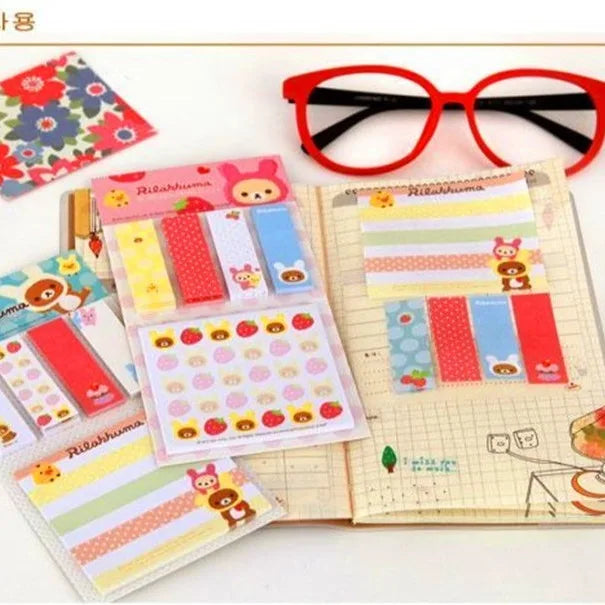 Rilakkuma Kawaii Sticky Note + Tabs Variety Packs