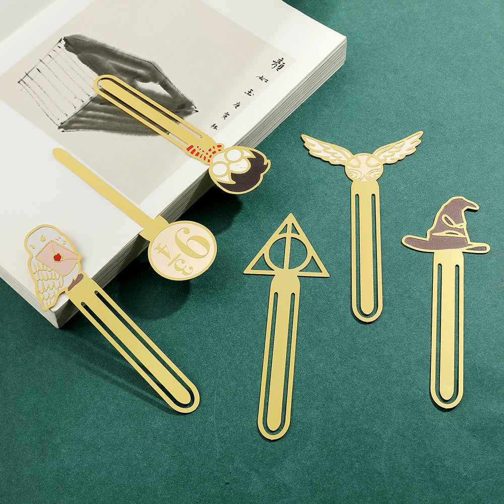 Harry Potter Gold Metal Bookmarks (6 designs)