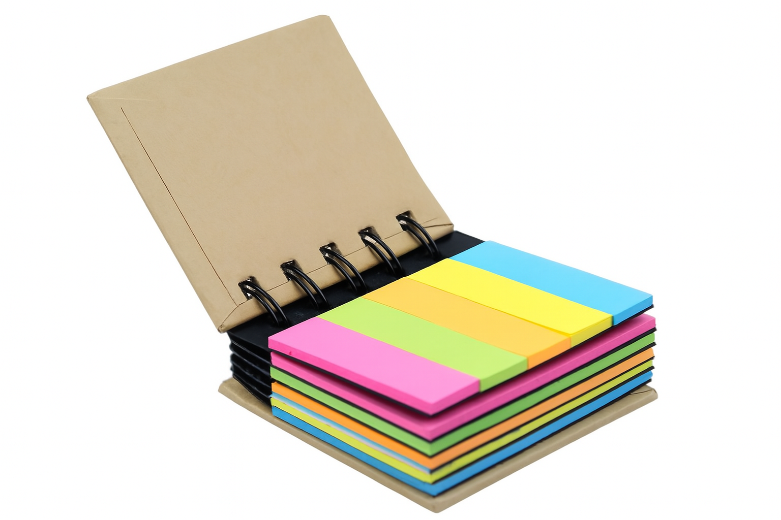 Sticky Note Organizer Notebook – 5 Color Tabs, Ring-Bound